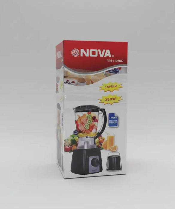 Nova NM-1104BG Blender with Grinder – 350W 4-Speed Kitchen Blender