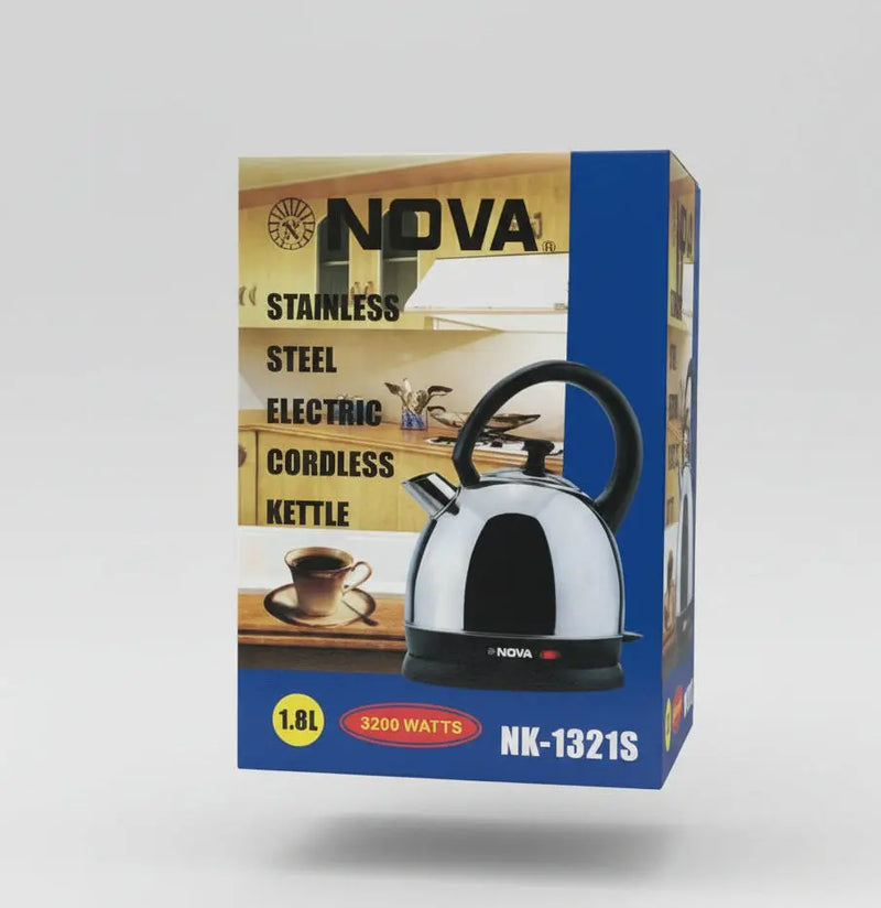 Nova Stainless Steel Electric Cordless Kettle NK-1321S  1.8L