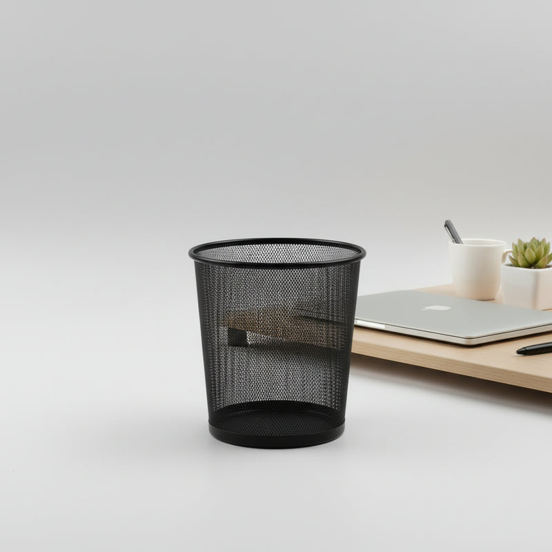 Office Black Metal Dustbin murukali.com