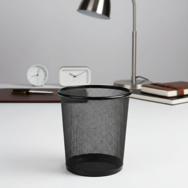 Office Black Metal Dustbin murukali.com