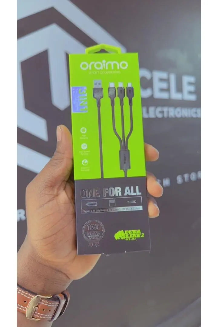 Oraimo Fast Charge & Sync 3 in 1, With  5V 2A murukali.com