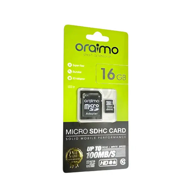 Oraimo Micro SDHC Card with 16GB of storage murukali.com
