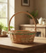 Oval Handwoven Wicker Basket with Handle – Natural Rattan Design medium Murukali.com
