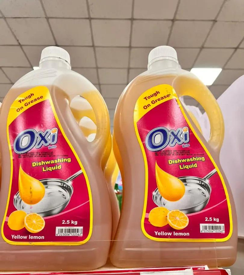 Oxi Brite Dishwashing Liquid Yellow Lemon 2.5L 1pcs Murukali.com