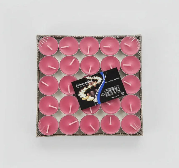 Pack of 50 Unscented Pink Tealight Candles