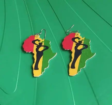 Colorful earrings on a green plastic chair