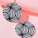 Pair of Black and White Zebra Pattern Dangle Earrings Murukali.com