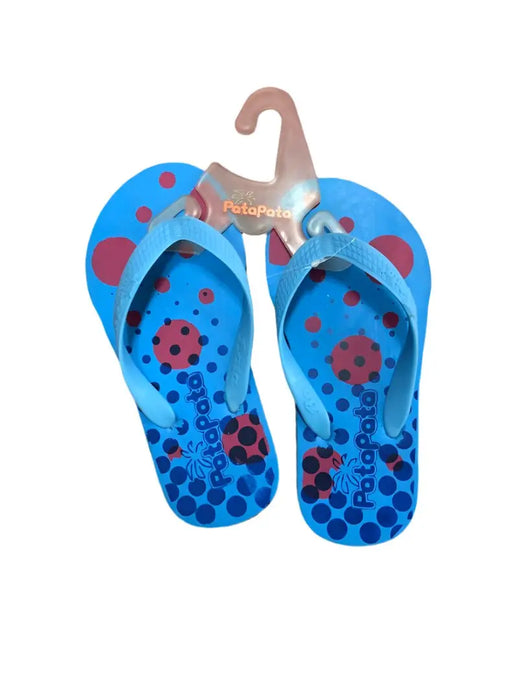 Patapata Colorful Blue Rubber Flipflops For Kids murukali.com