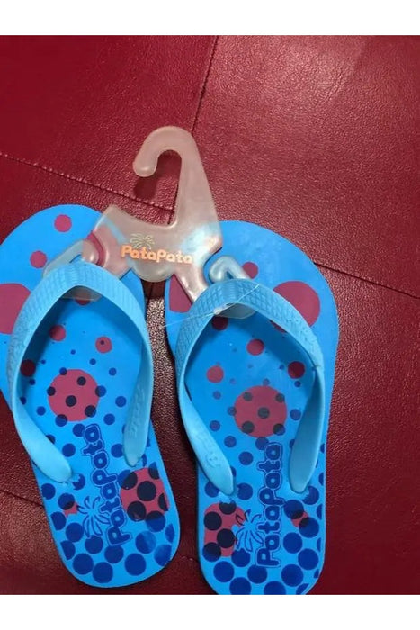 Patapata Colorful Blue Rubber Flipflops For Kids murukali.com