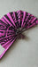 Pink Patterned Hand Fan on White Background - Made in Rwanda Murukali.com
