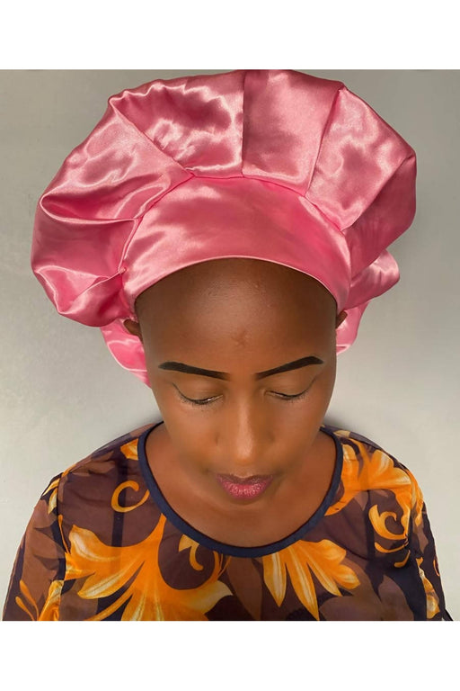 Pink satin bonnet murukali.com