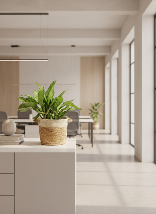 Planted Flower In Craft Basket Murukali.com