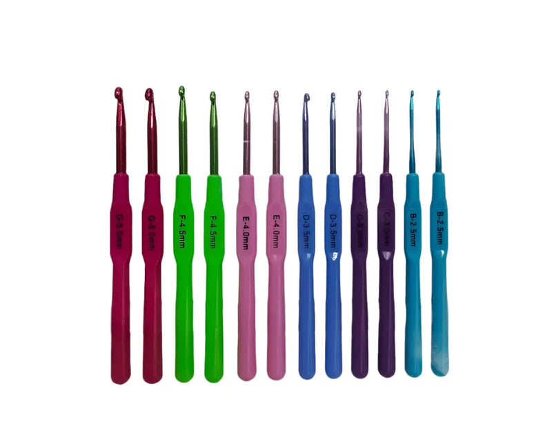 Plastic Handle Metal Crochet Hook  12 size Murukali.com