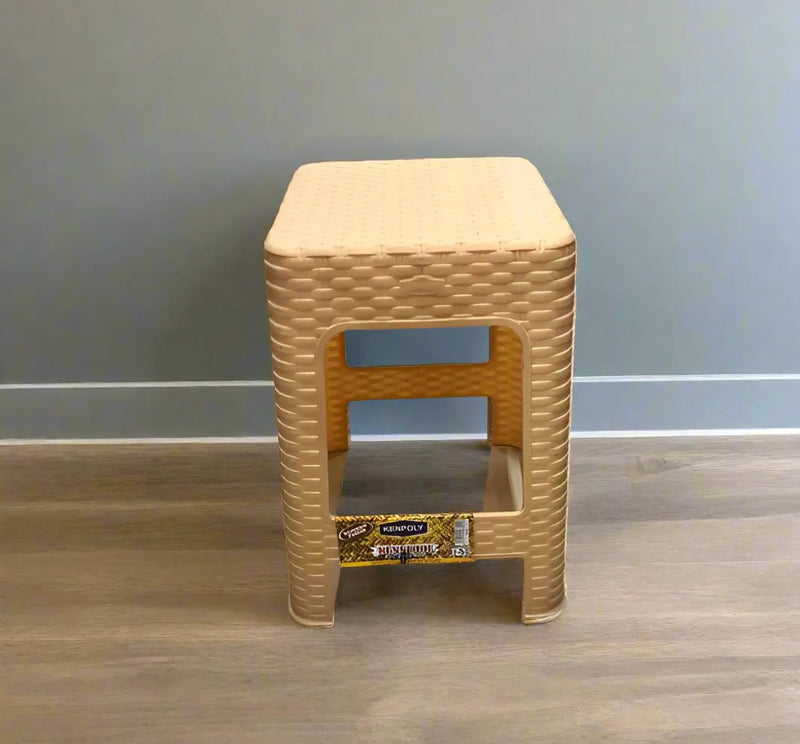 Plastic Rattan-Style Stool Murukali.com