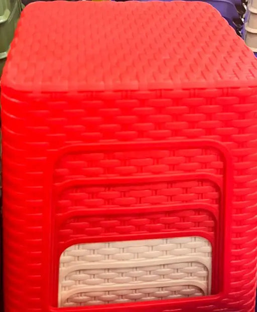 Plastic Rattan-Style Stool Murukali.com