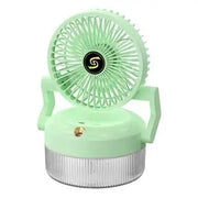 Portable Misting Rechargeable Table Fan with LED Light Murukali.com