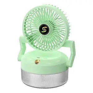 Portable Misting Rechargeable Table Fan with LED Light Murukali.com
