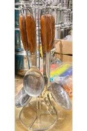 Premium Kitchen Utensil Set with Elegant Stand – Must-Have Cooking Companion 5pcs murukali