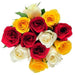 Pretty Wrapping Mixed Yellow, Red, Beige Rose Flowers murukali.com