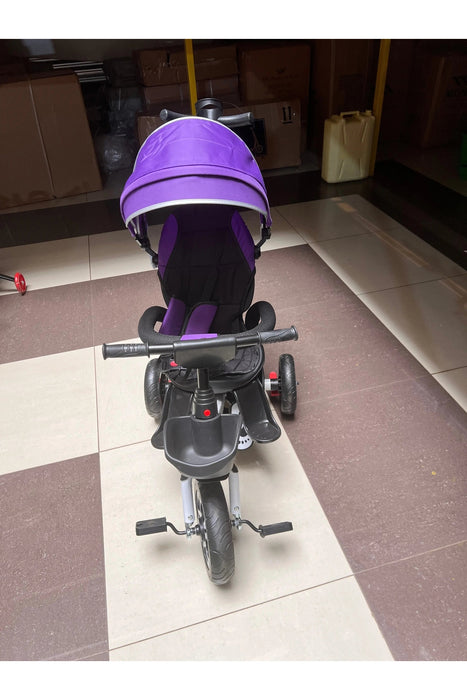 Purple Canopy Tricycle with Parent Handle Murukali.com