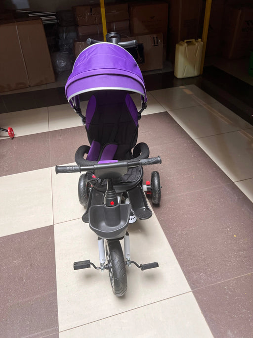 Purple Canopy Tricycle with Parent Handle Murukali.com