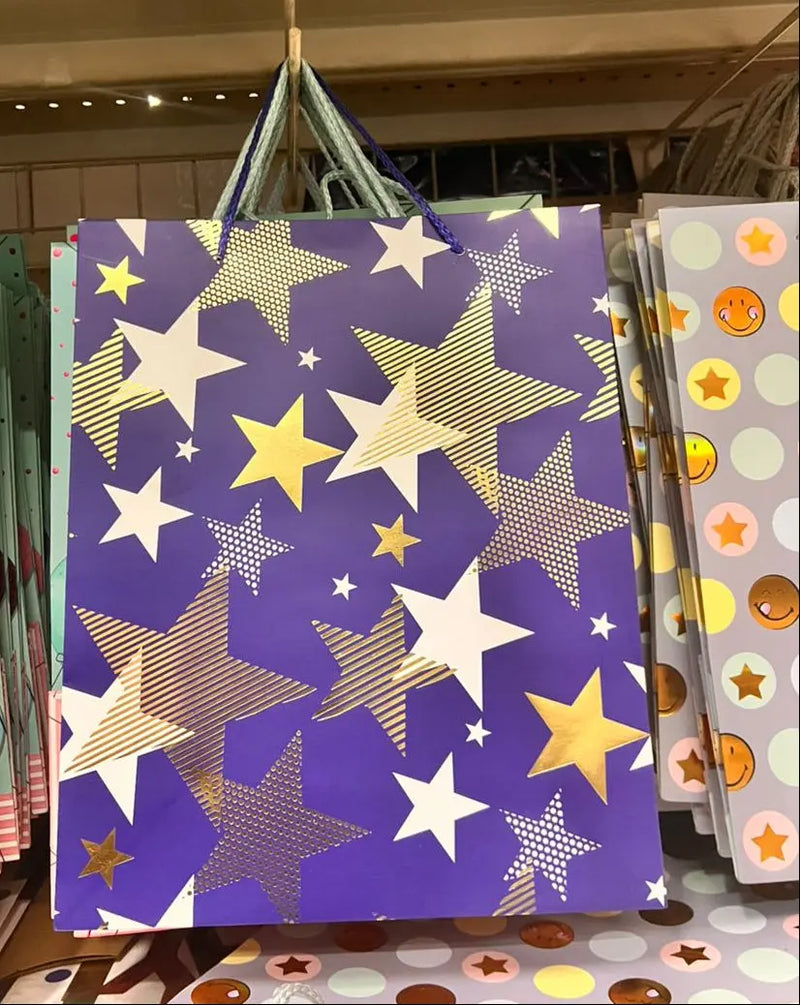 Purple Star Print Gift Bag Murukali.com