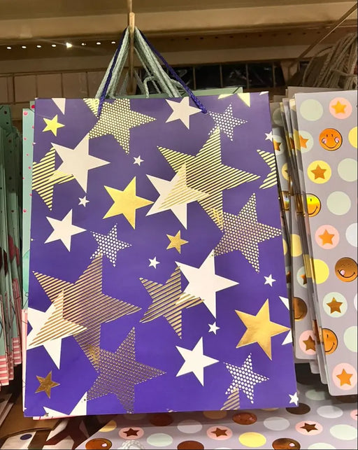 Purple Star Print Gift Bag Murukali.com