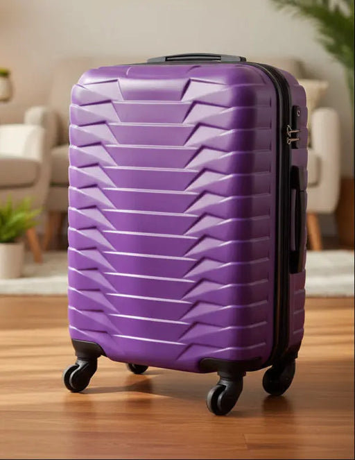 Purple Textured Hard-Shell Wheeled Suitcase – Travel Luggage Size medium Murukali.com