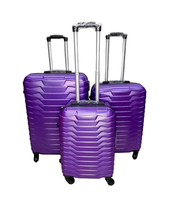 Purple Textured Hard-Shell Wheeled Suitcase – Travel Luggage Size medium Murukali.com