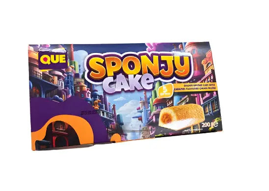 QUE Sponjy Cake Caramel Cream 200g - Murukali.com