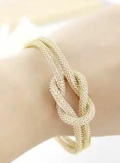 Quality Gold Plated Knotted Cuff Bangle Bracelet Maman Fatu