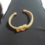 Quality Gold Plated Knotted Cuff Bangle Bracelet Maman Fatu