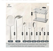Quality Stainless Steel Sliver Flatware Set with Stand 38pcs Murukali.com