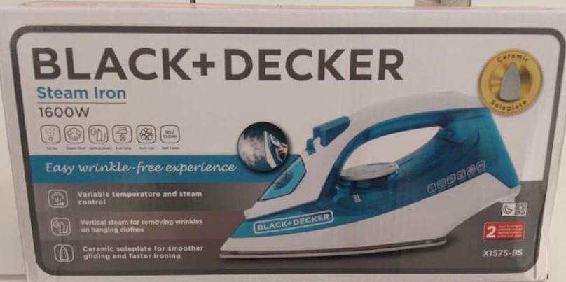 Black+Decker X1575-B5 Steam Iron with Nonstick Soleplate, 1600 W