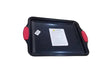 Rectangular Baking Tray with Red Silicone Handles Murukali.com