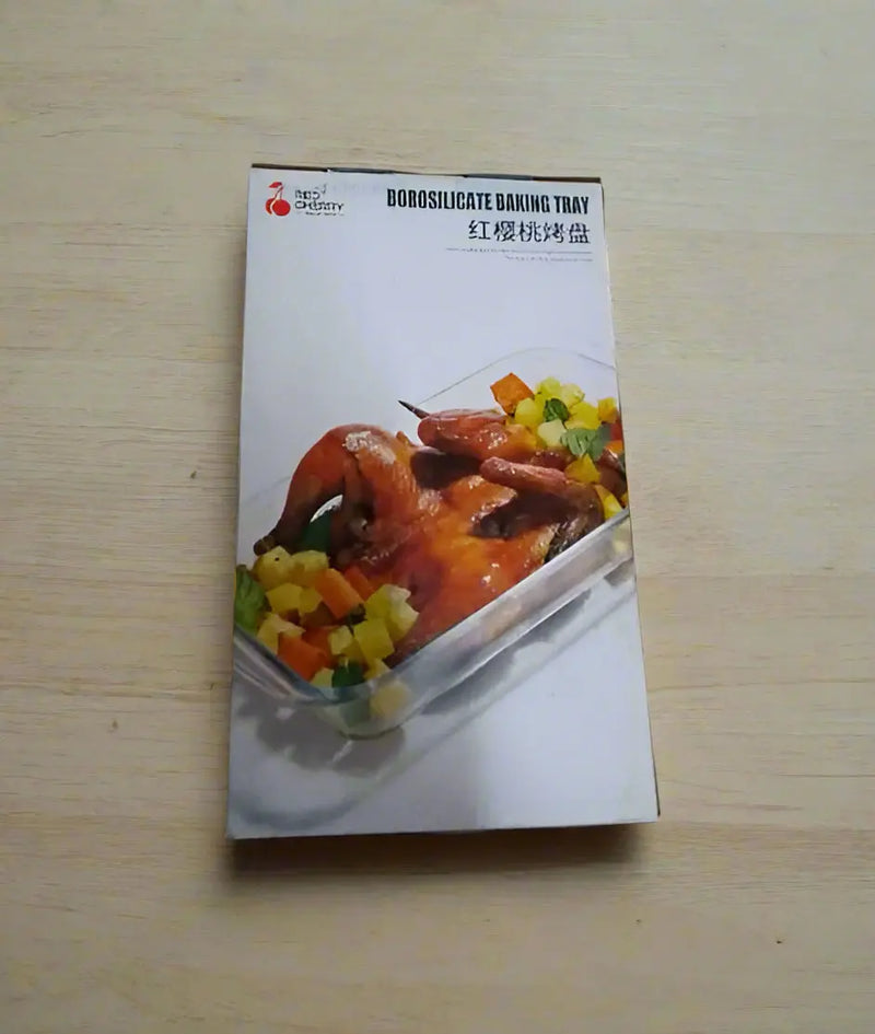 Red Cherry Borosilicate Baking Tray Murukali.com