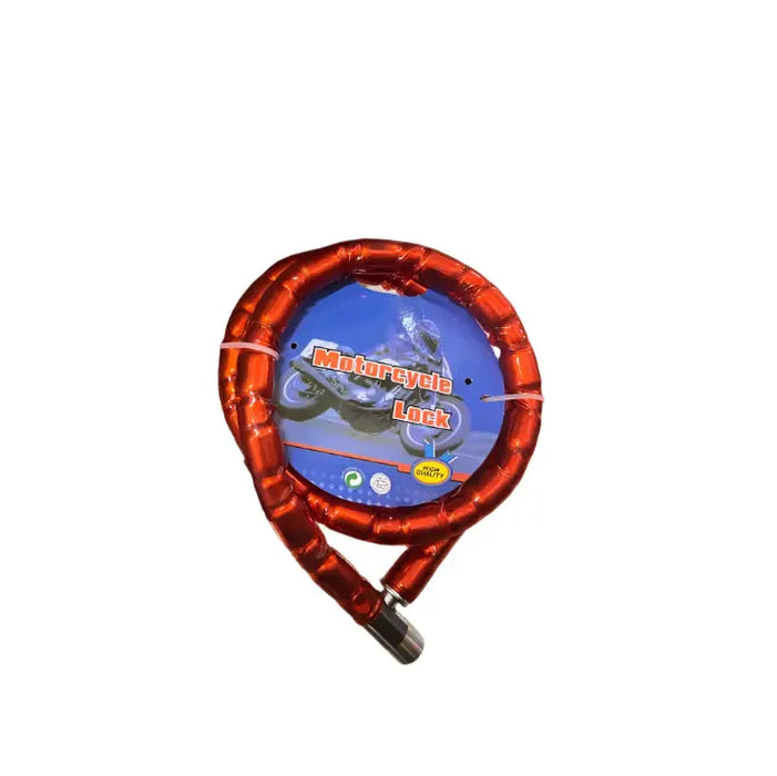 Red Motorcycle Lock with Cable Murukali.com
