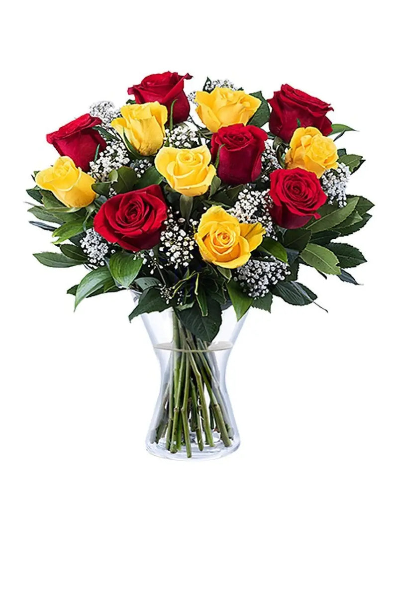 Red&Yellow Roses Boucket/50pcs murukali.com