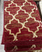 Red & Gold Moroccan Trellis Runner Rug – Slip-Resistant 1pc Murukali.com