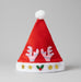 Red and White Santa Hat with Reindeer Antler Design Murukali.com