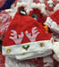Red and White Santa Hat with Reindeer Antler Design Murukali.com