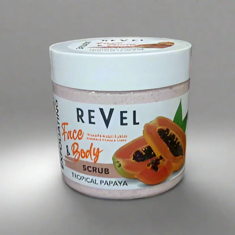 Revel Exfoliating Face & Body Scrub - Tropical Papaya, 475ml Murukali.com
