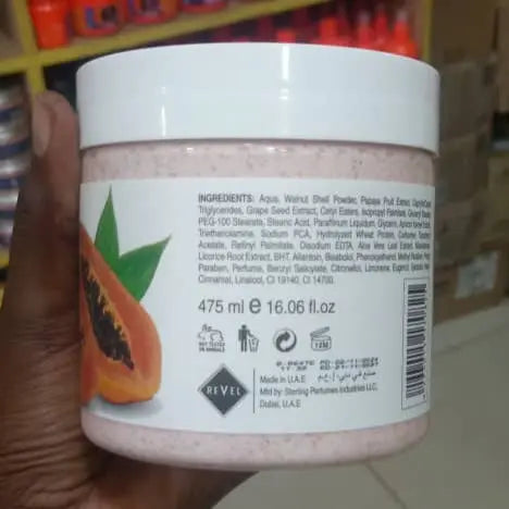 Revel Exfoliating Face & Body Scrub - Tropical Papaya, 475ml Murukali.com