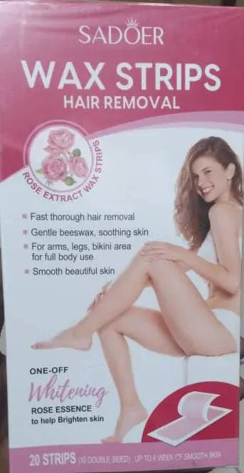 Rose extra wax strips for skin hair removal  1 box contains 20 pieces Murukali.com