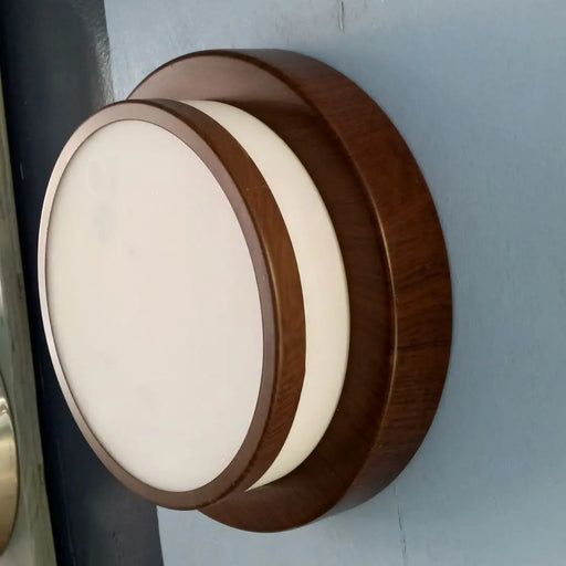 Round Wooden-Framed Ceiling Light Fixture murukali.com