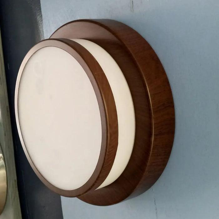 Round Wooden-Framed Ceiling Light Fixture murukali.com