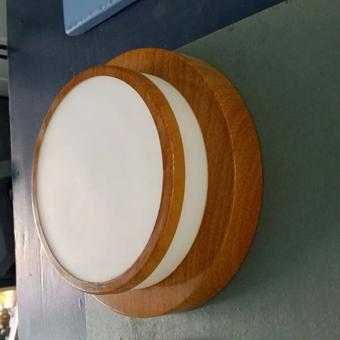 Round Wooden-Framed Ceiling Light Fixture murukali.com