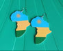 Rwanda Flag Africa Map Earrings Murukali.com