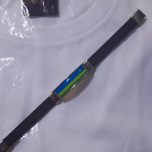 T-shirt with a pen on top, brand label visible