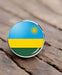 Keychain with Rwanda flag design on a white background